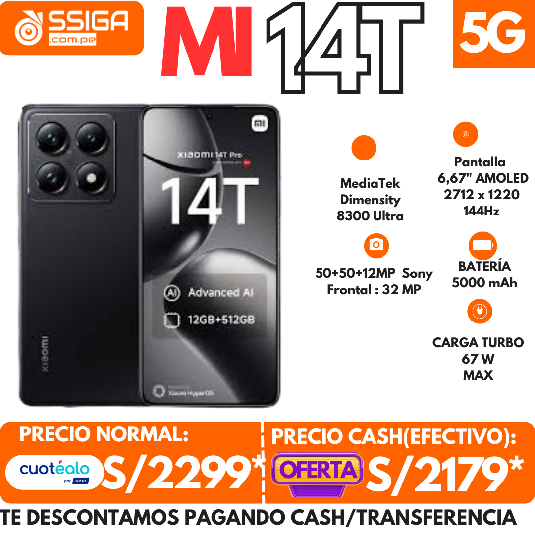 Xiaomi 14T 12Gb + 512Gb Negro