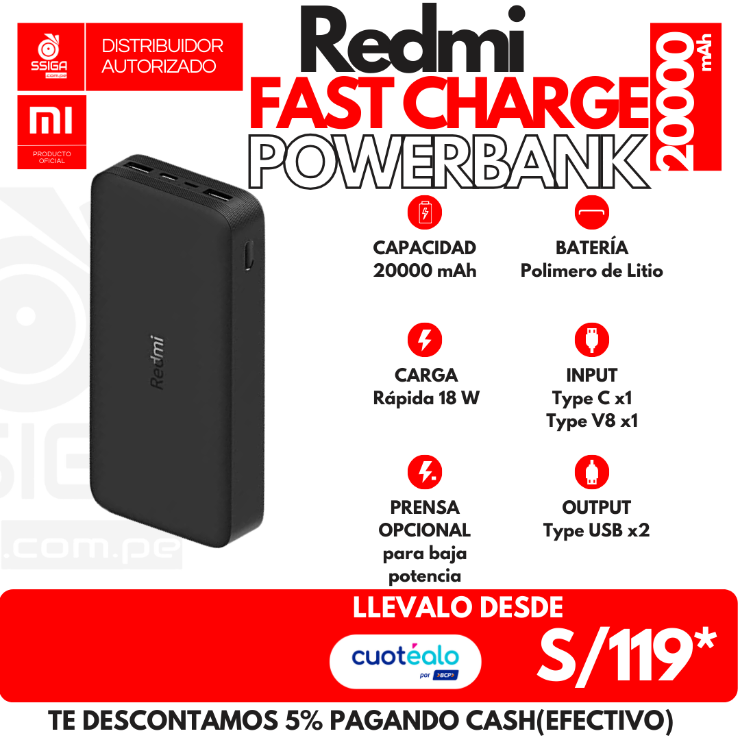 Redmi Power Bank 20000mAh 18W