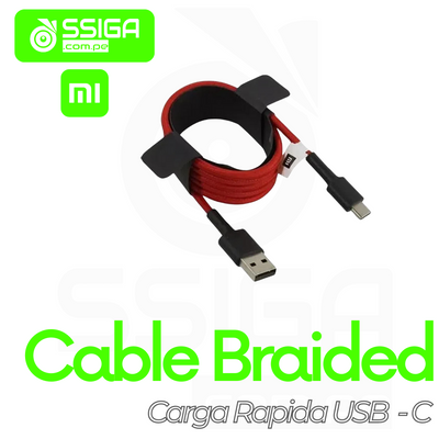 Mi Cable Braided Tipo A-C 1m Rojo