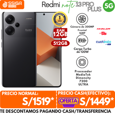 Redmi Note 13 Pro Plus 5G 12Gb+512Gb  Negro