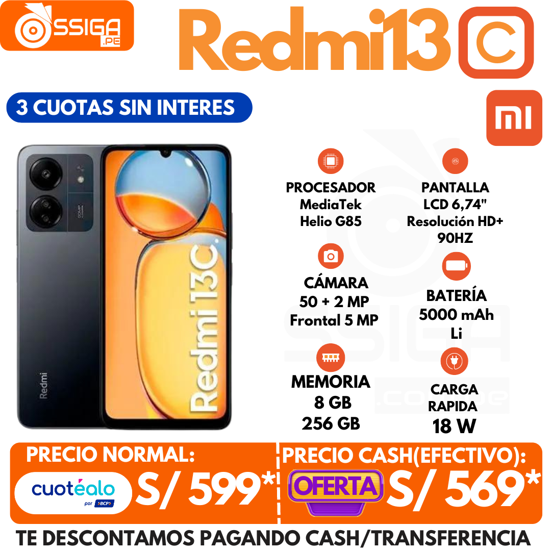 Redmi 13C 8GB +256GB Negro