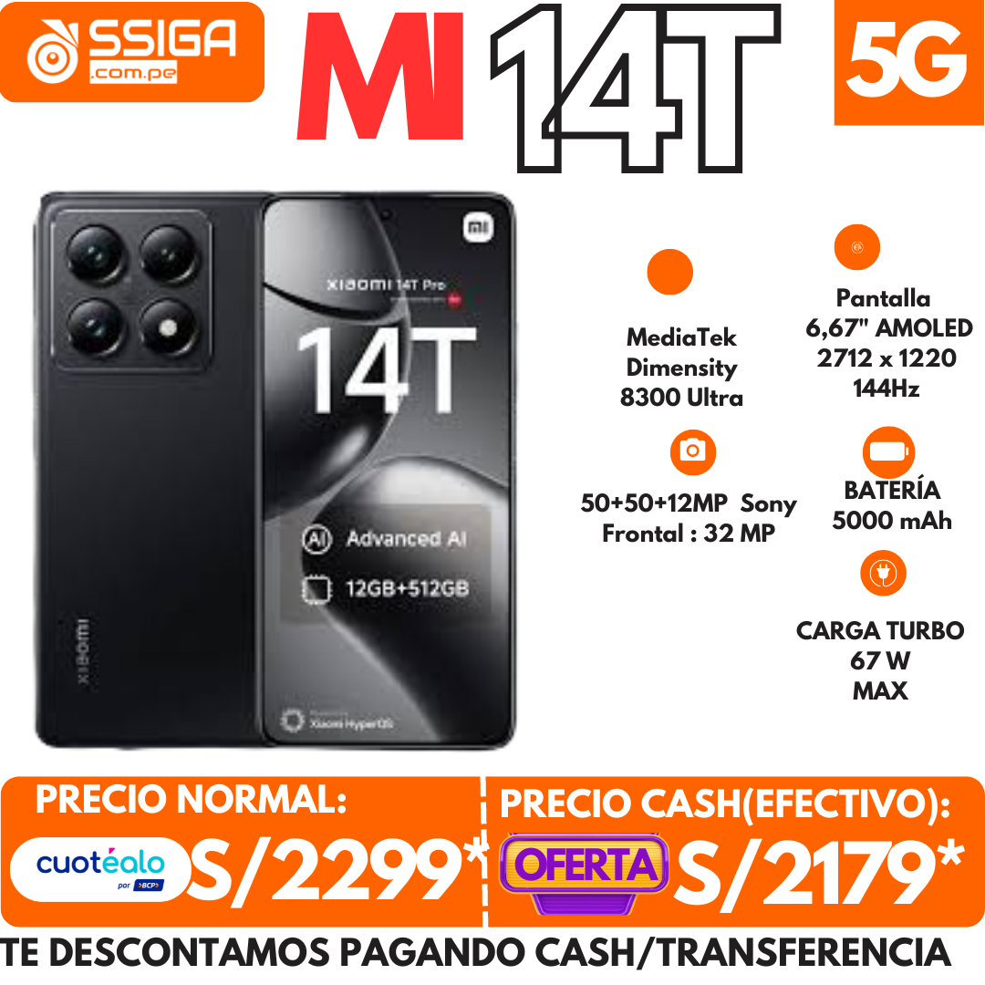 Xiaomi 14T  12Gb + 512Gb Negro