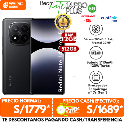 Redmi Note 14 Pro Plus 12+512GB Negro