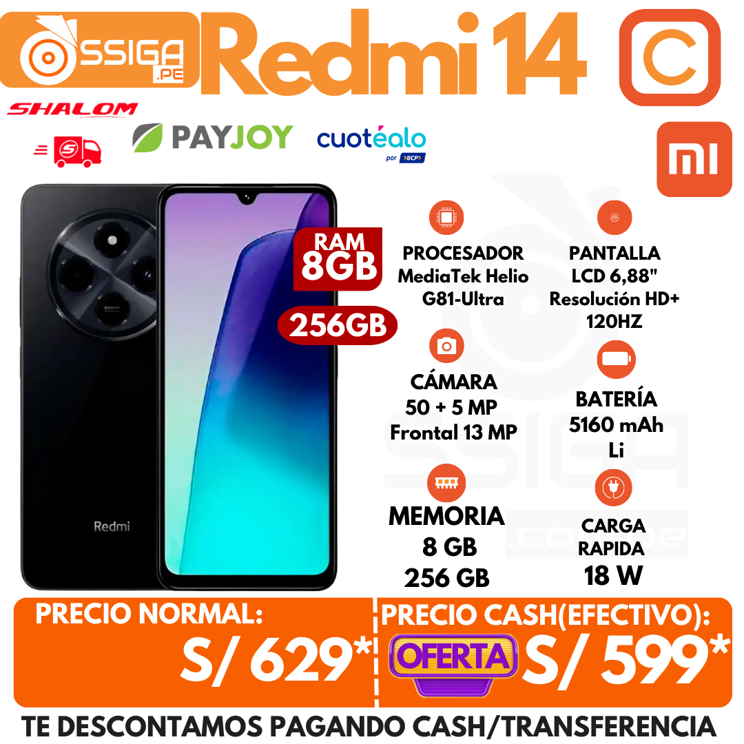 Redmi 14C 8GB +256GB Negro