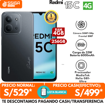 Redmi 15C 4+256GB Negro