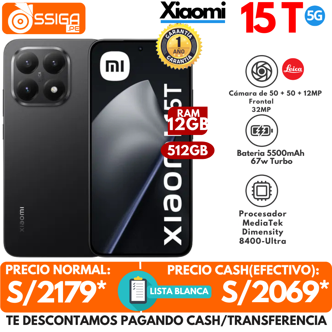 Xiaomi 15T 12Gb + 512Gb Negro