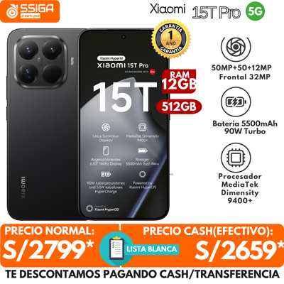 Xiaomi 15T Pro 12Gb + 512Gb Negro