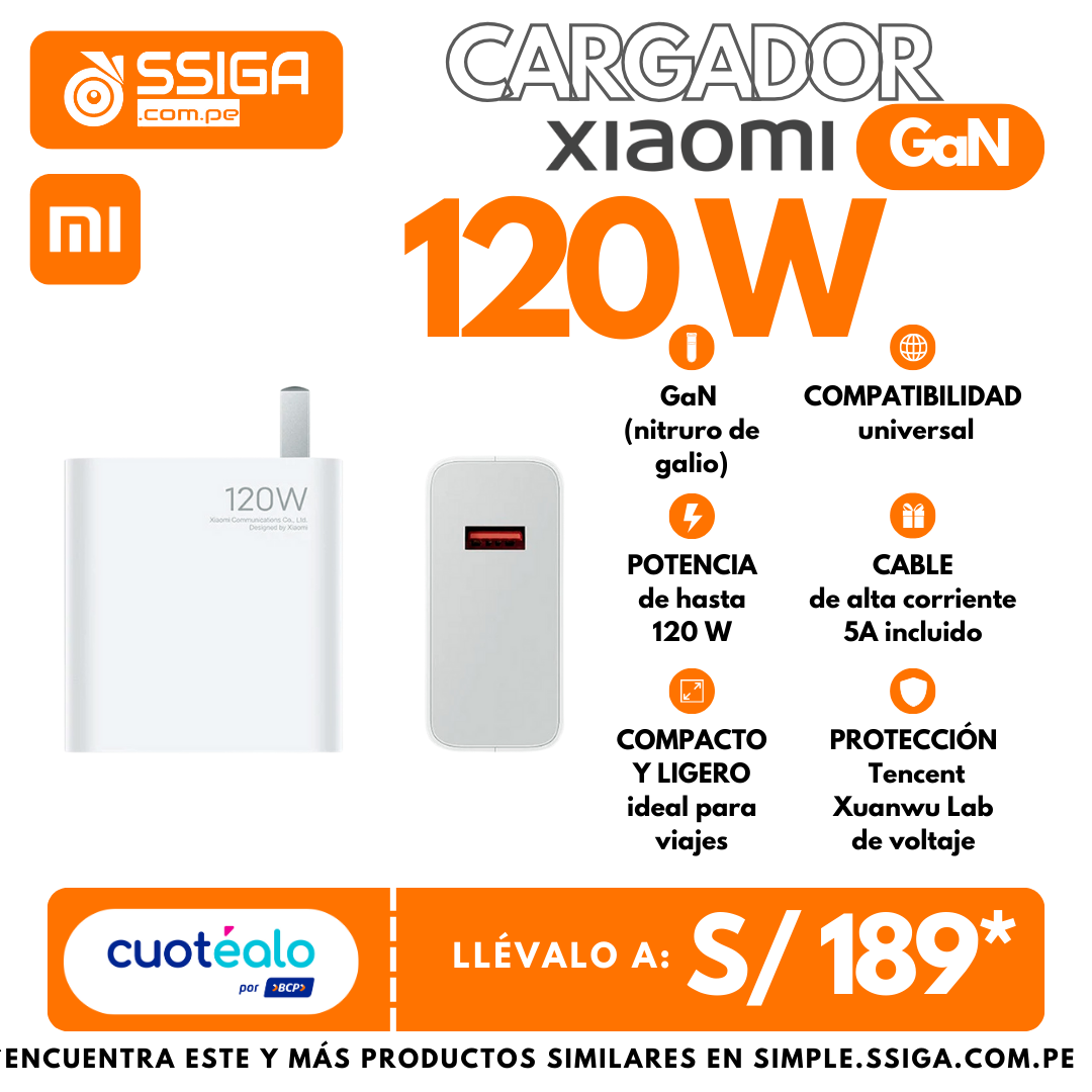 Mi Cargador 120W Blanco Xiaomi