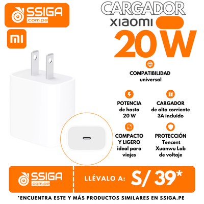 Mi Cargador Rapido 20W con 1 Salida Tipo C