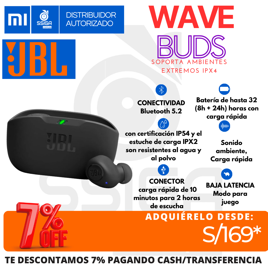 Jbl Wave Buds negro