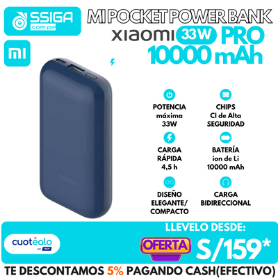 Mi Power Bank 33W 10000mAh Pocket Edition Pro Azul