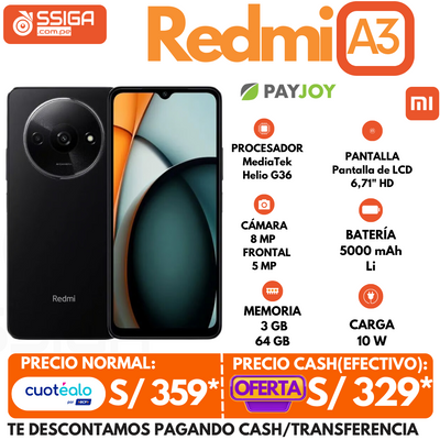 Redmi A3 3GB +64GB Negro