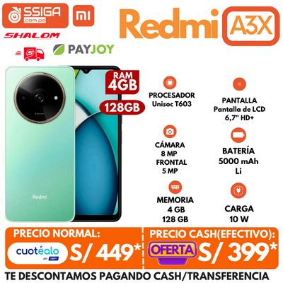 Redmi A3X 4G 4+128GB Verde Aurora