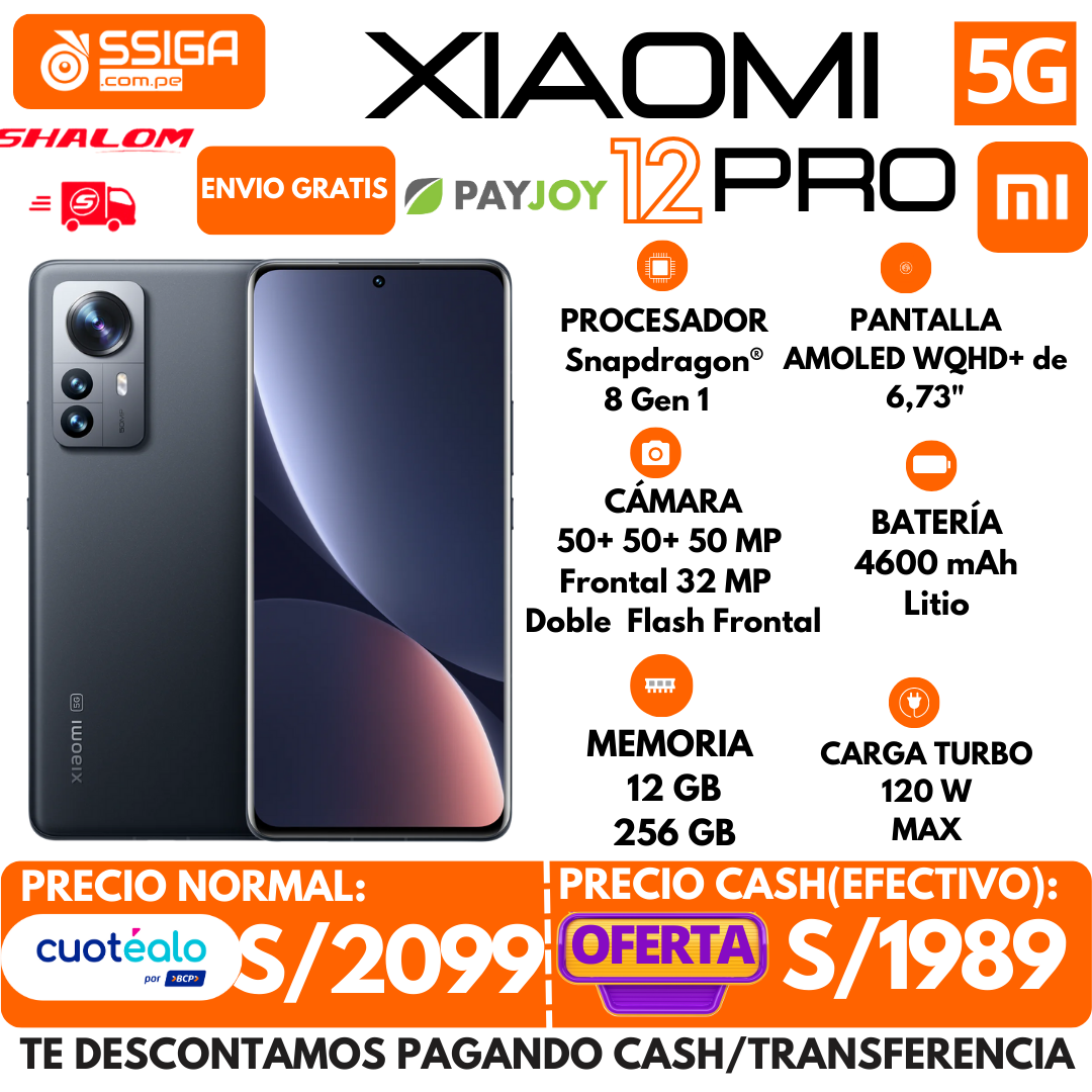 Xiaomi 12 PRO 5G 12Gb+256Gb Gris