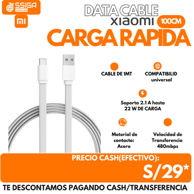 Mi DataCable Carga rapido Blanco