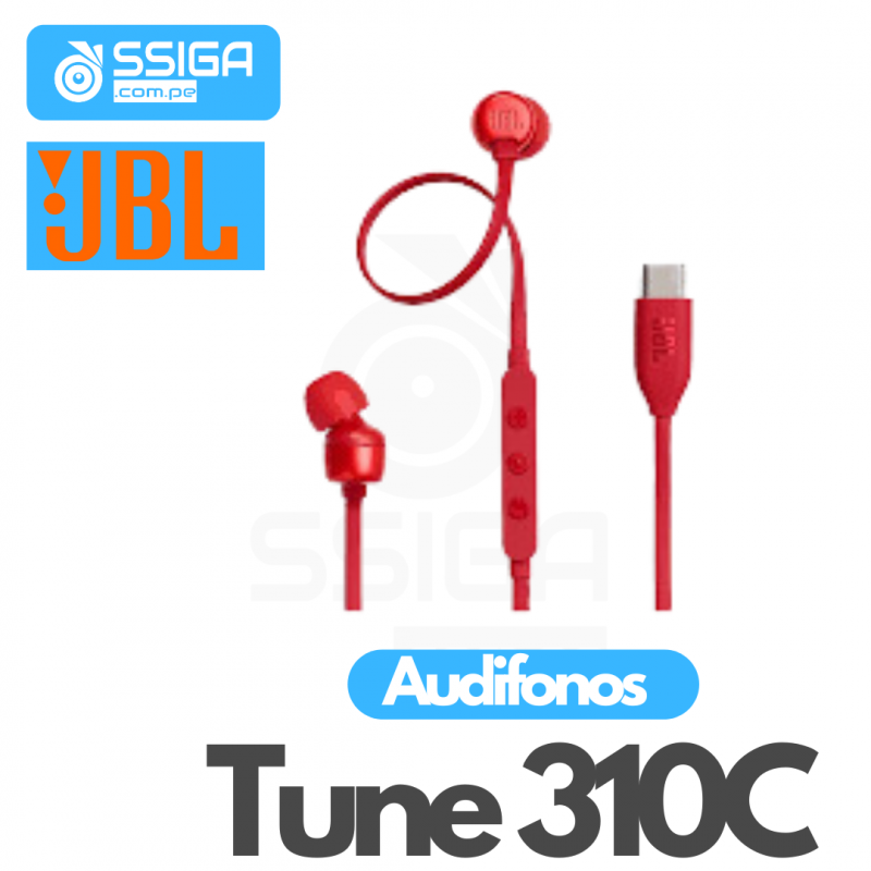 JBL Audifonos Tune 310c Rojo