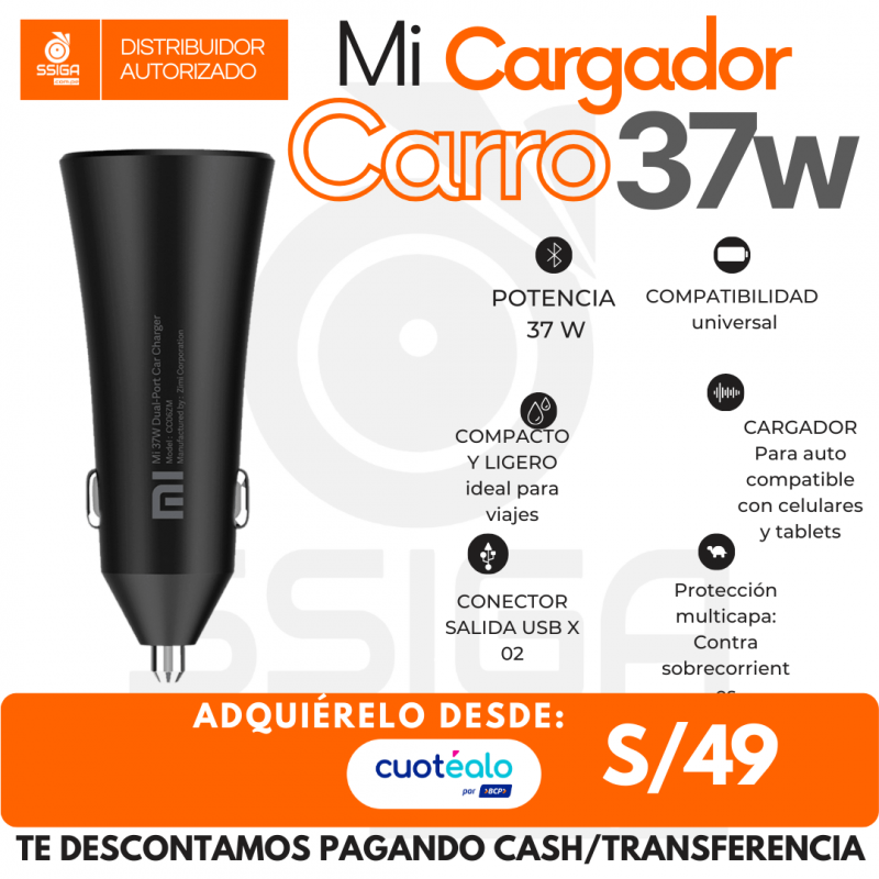 Mi Cargador de carro Turbo 37W