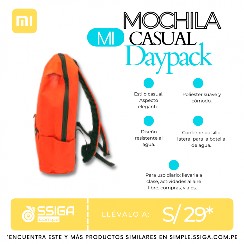 Mochila  Casual Daypack  Anaranjado