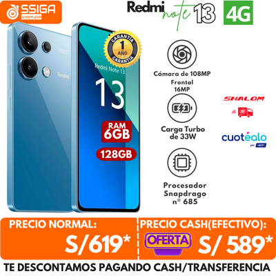 Redmi Note 13 4G 6+128GB Azul