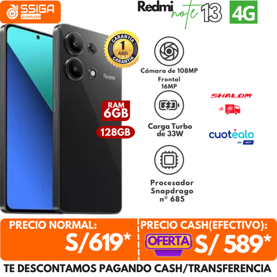 Redmi Note 13 4G 6+128GB Negro