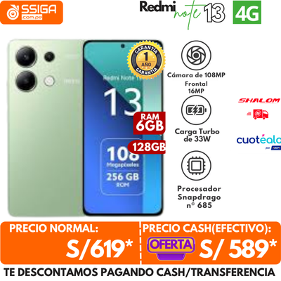 Redmi Note 13 4G 6+128GB Verde