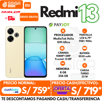 Redmi 13 4G 8+256GB Dorado