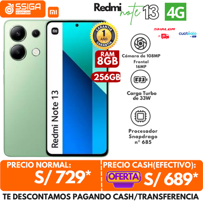 Redmi Note 13 4G 8GB + 256GB Verde