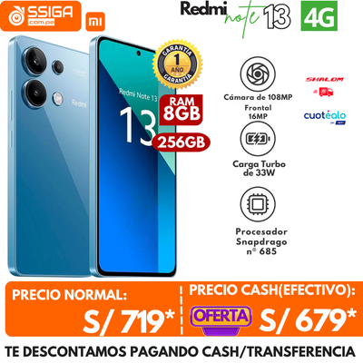 Redmi Note 13 4G 8GB +256GB AZUL