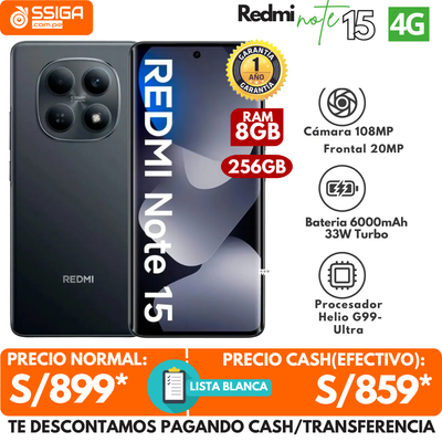 Redmi Note 15 4G 8+256GB Negro