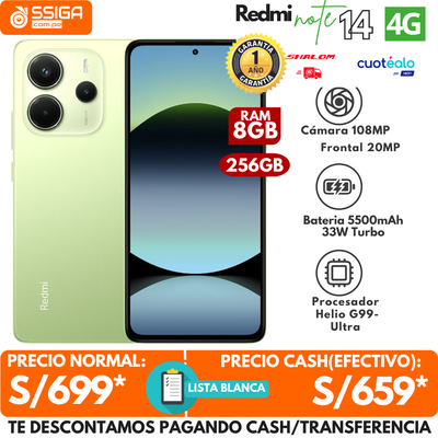 Redmi Note 14 4G 8+256GB Verde
