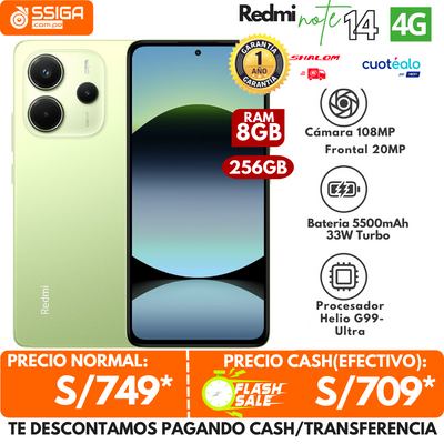 Redmi Note 14 4G 8+256GB Verde