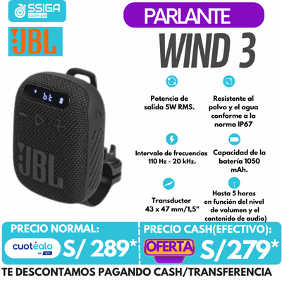 Parlante Jbl WIND 3 Negro