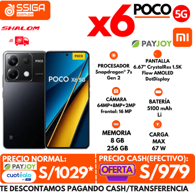 Poco X6 5G 8+256GB Negro