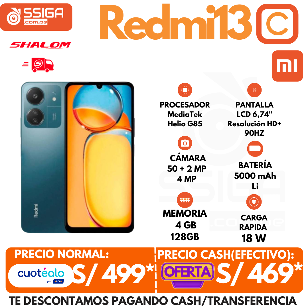 Redmi 13C 4GB +128GB Azul