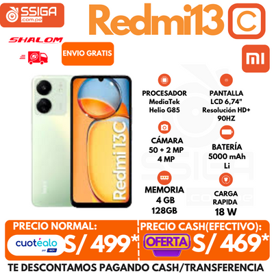 Redmi 13C 4GB +128GB Verde