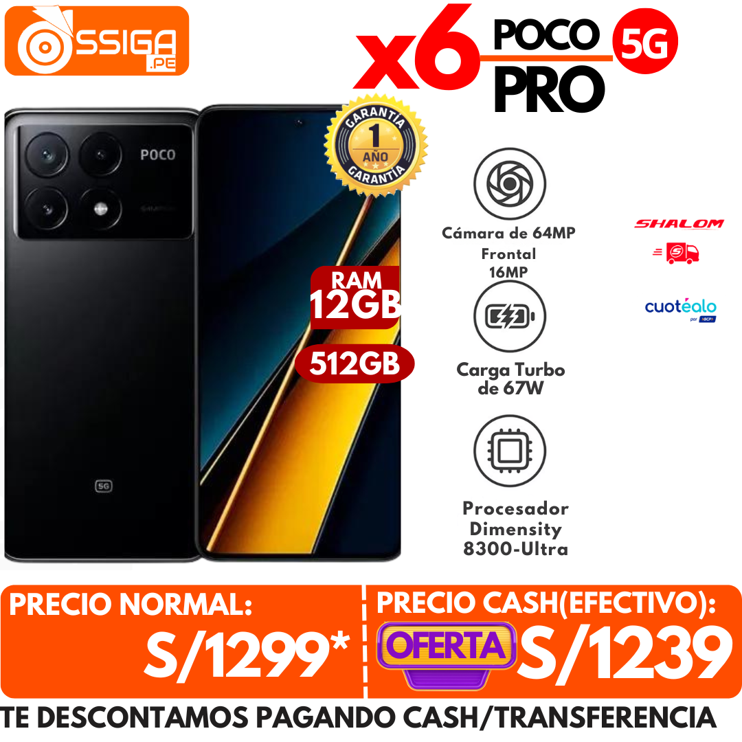 Poco X6 Pro 12+512GB Negro